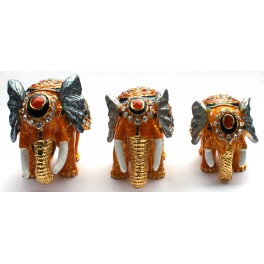 Статуэтки-шкатулки металлические Три слона