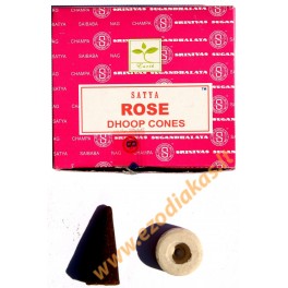 Firmos SATYA natūralūs kūgio formos smilkalai "Rose" (rožė)